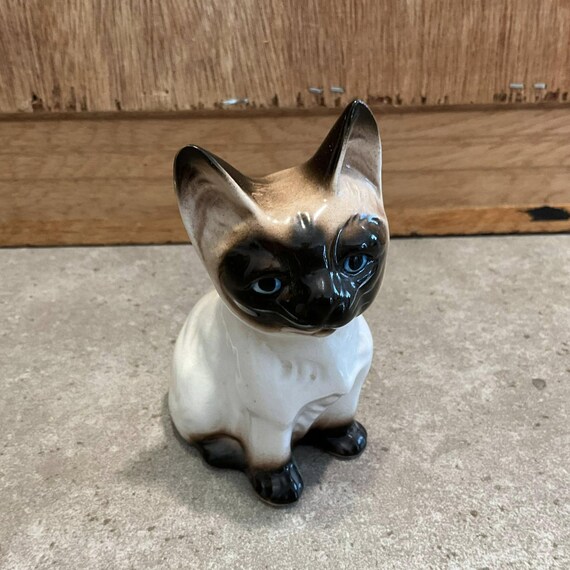ヴィンテージ陶器製シャム猫の置物 - Etsy 日本
