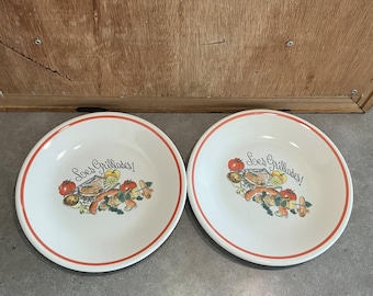Vintage italienska tallrikar - Set om 2, Tillverkade i Italien