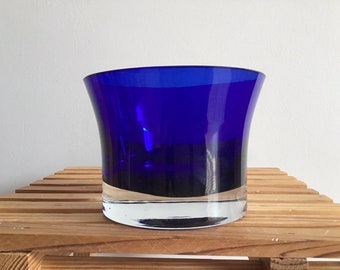 Cobalt Blue Candy Bowl or Vase, Glass Candy Dish, Vintage Cobalt Blue Glass Bowl