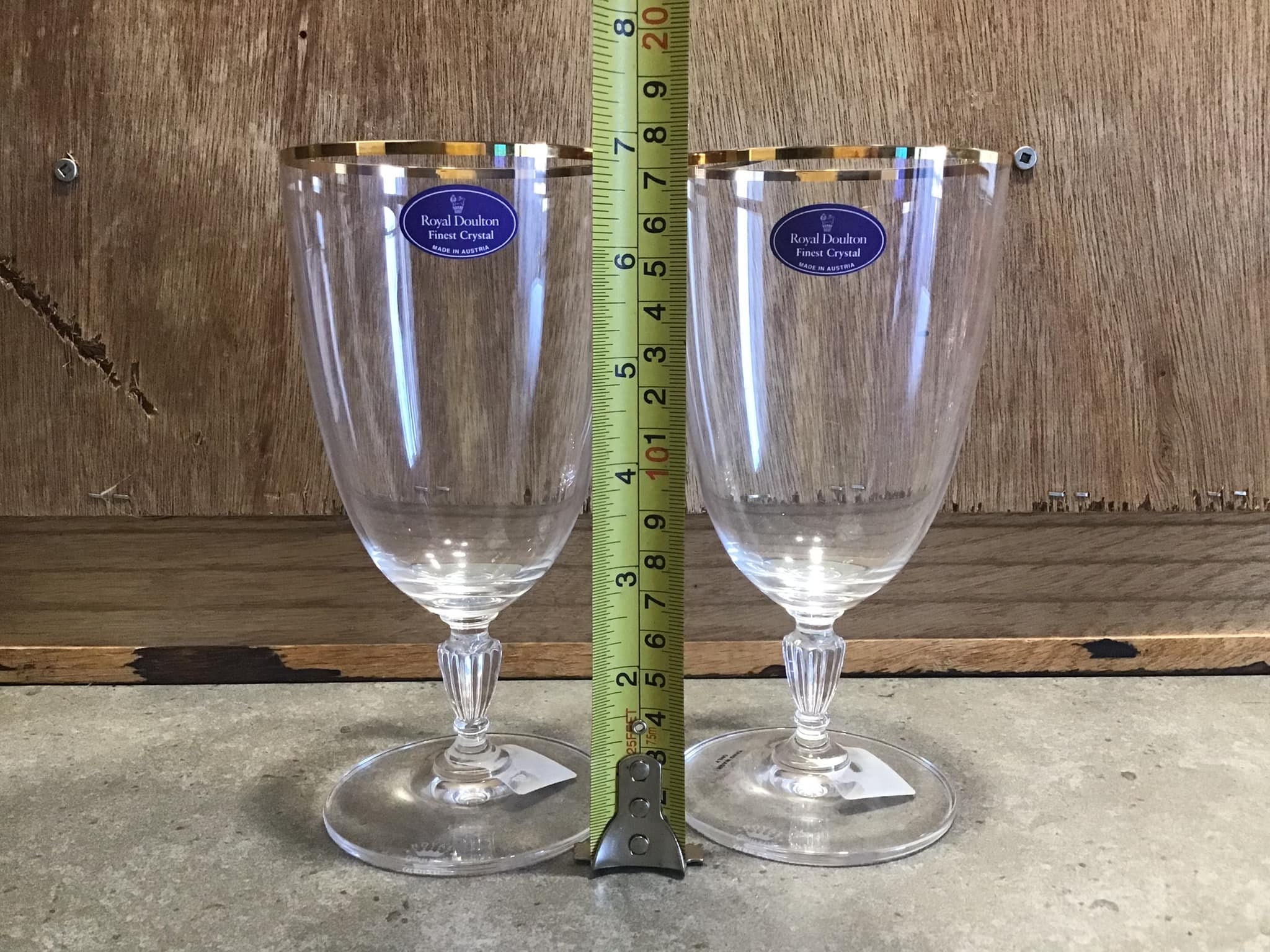 2 Royal Doulton Finest Crystal Wine Glasses With Gold Rim Made in Austria Etsy Australia