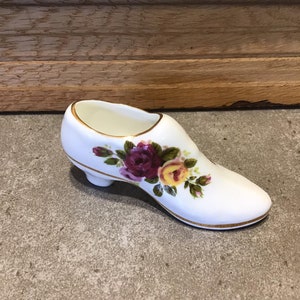 Ashleydale Mini Bone China Shoe with Roses Made in England