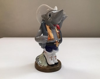 Vintage 4,5 ”Texadillo handbemalte Armadillo Porzellanfigur Texas Cowboy
