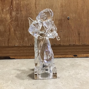 Mikasa Crystal Clear Angelic Violin Figurine, Herald Collection, made in Germany, Crystal, Angel Vintage