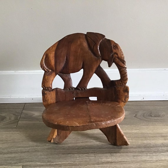 手彫りのアフリカ部族の象の折りたたみ椅子 - Etsy 日本