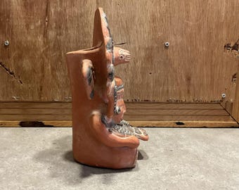 原始的なアステカ・マヤの粘土像：戦士の神テラコッタ彫刻 - Etsy 日本