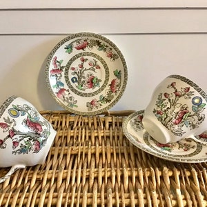 Vintage Johnson Bros Indian Tree Made in England Teacup and Saucer Set of 2