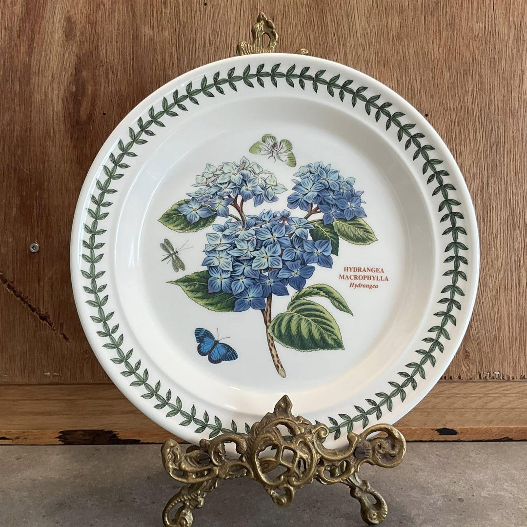 Portmeirionbotanic Garden Hydrangea Dinner Plate 10 Round Porcelain Salad Noodle And Steak Dinner Plate Dish Plate Dishwasher And Microwave Safe Made In England