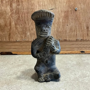 Statuetta in argilla con scultura Maya vintage