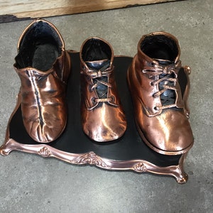 Metal Set Bronze baby Shoes, Home decor, Shelf decoration
