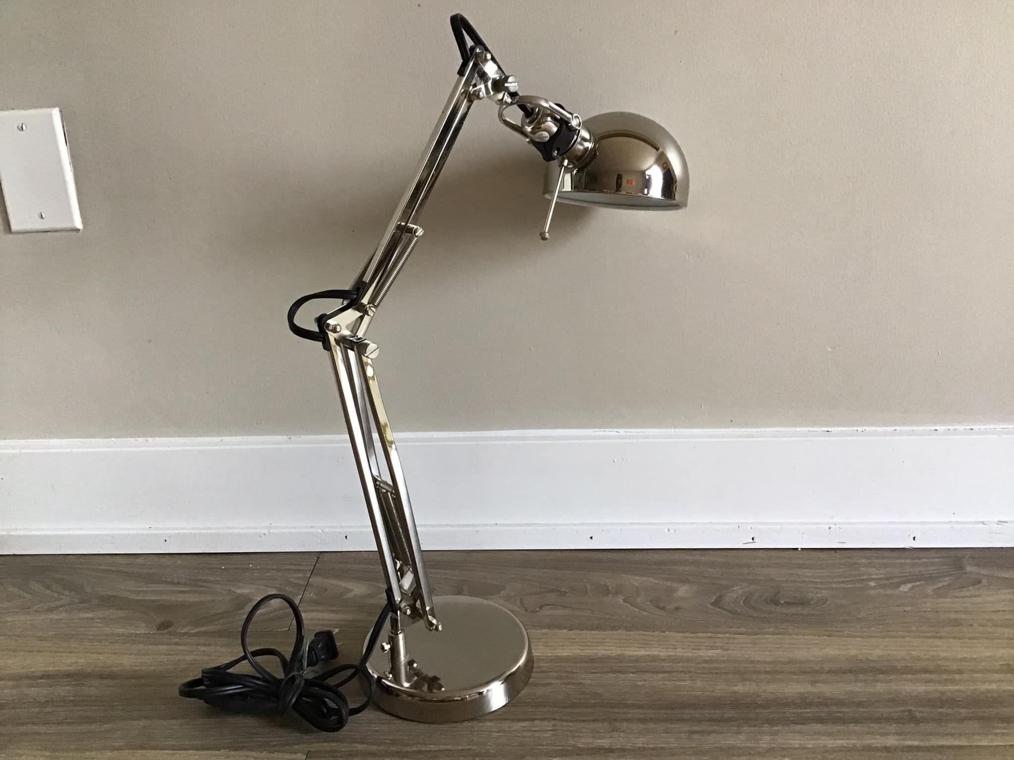 Ikea FORSA Table Work Lamp With adjustable Arm Nickel Plated