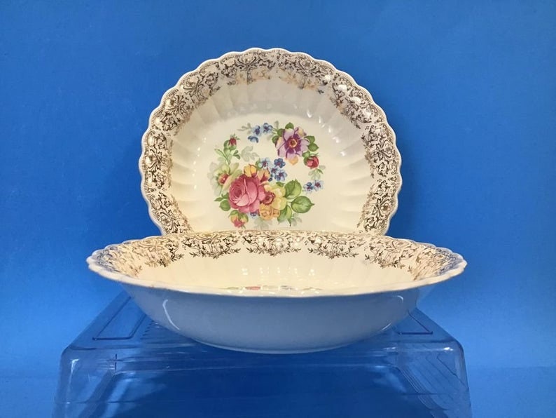 2 Vintage Limoges Plates 22K Gold Trim Serving Plates Made in Etsy