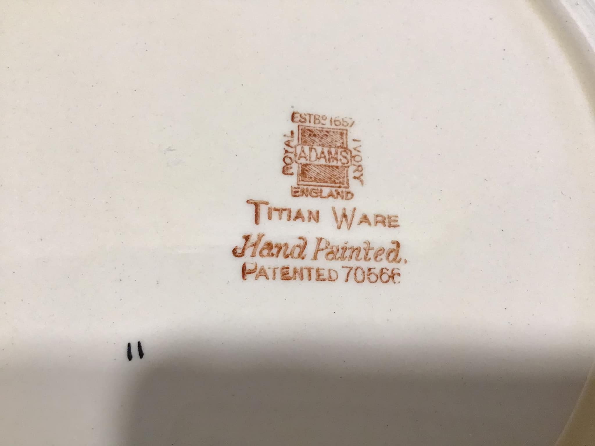 Rare Antique Adam's Royal Ivory Titian Ware Plate: Hand-painted