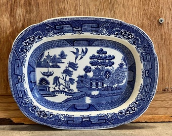 English Blue & White Ridgways Platter Made in England Potters