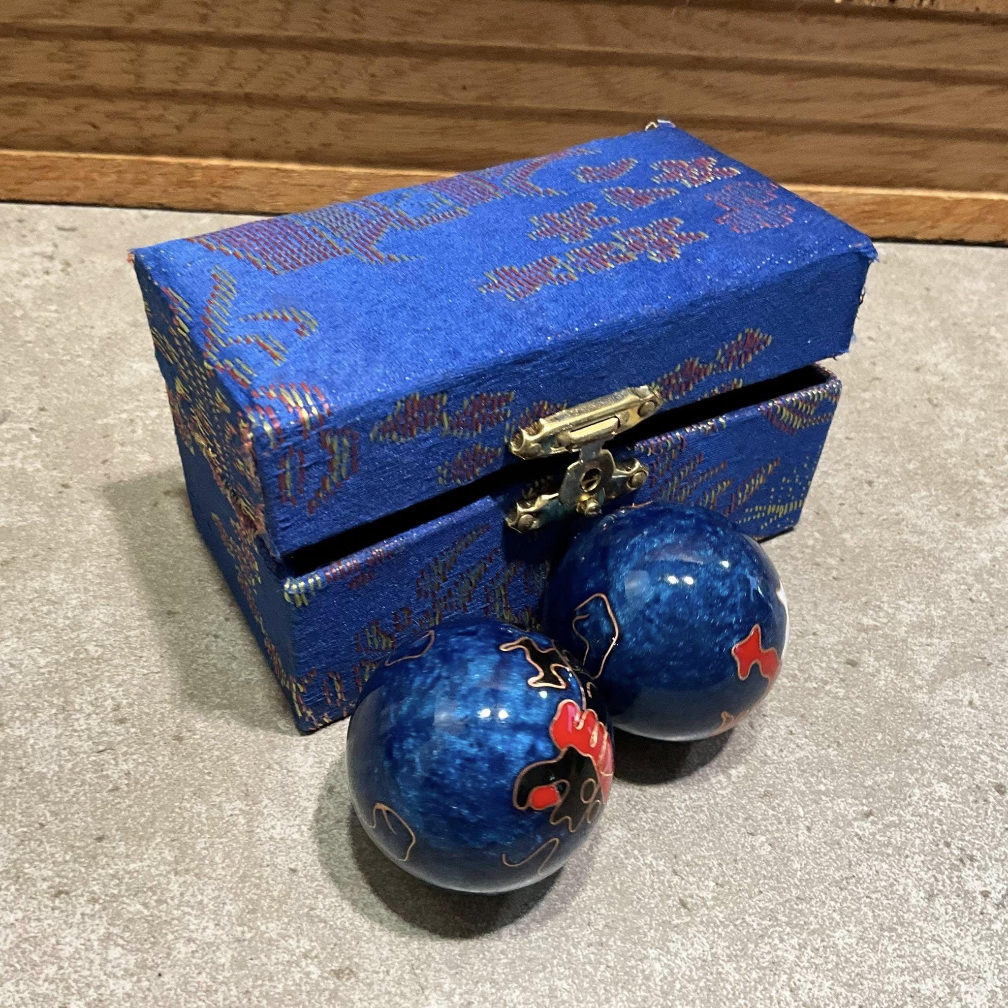 Feng Shui Baoding Balls: Blue Phoenix & Dragon Chinese Health