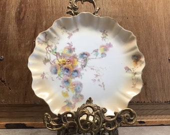 Doulton Burslem Plate: Victorian Wildflower Scalloped Edge
