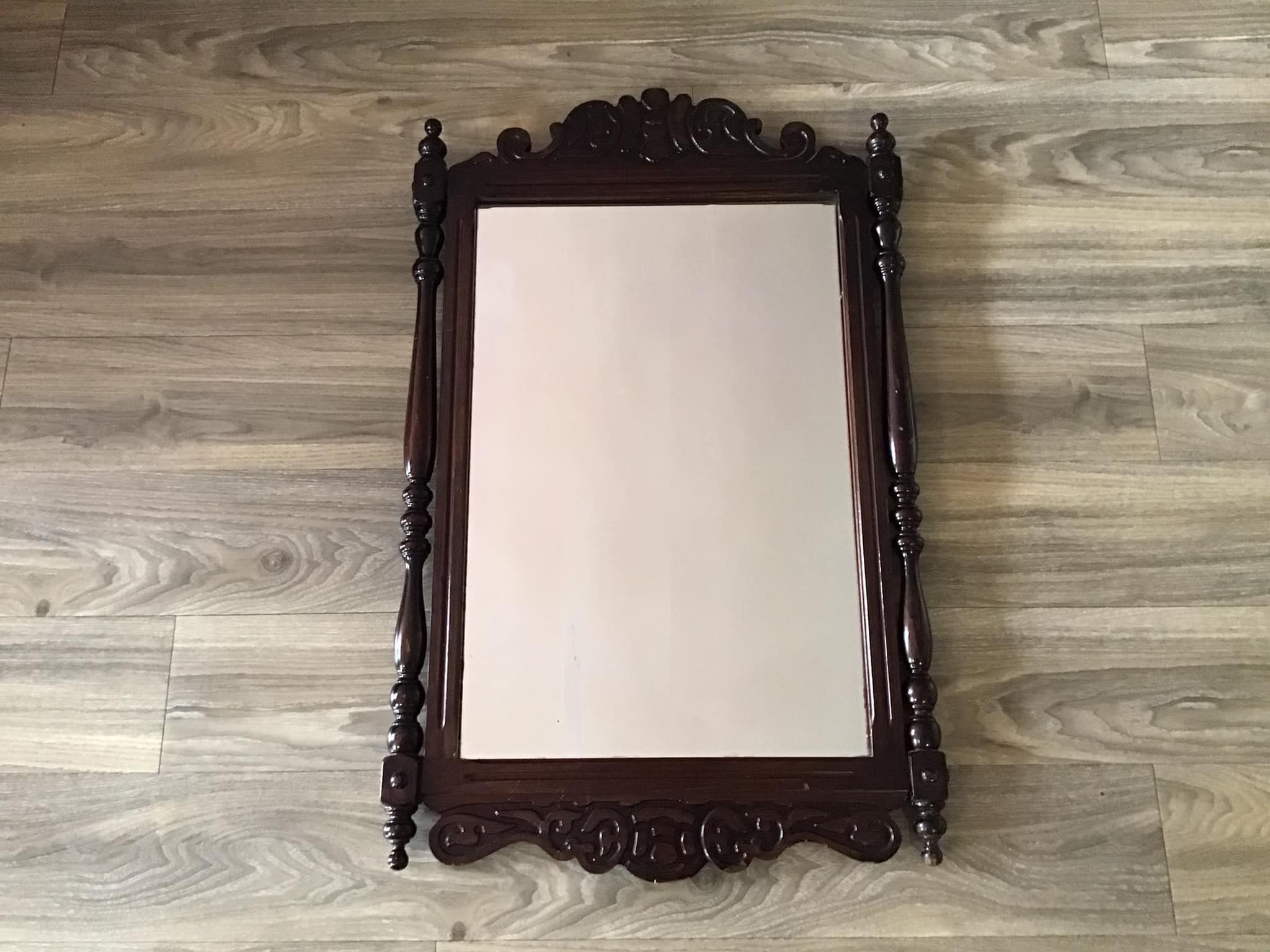 アンティーク木彫り壁掛けミラー - Etsy 日本