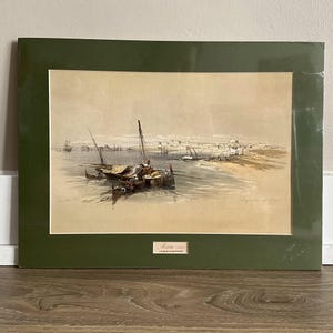 Litografia di David Roberts, Acre, 1839, Vintage
