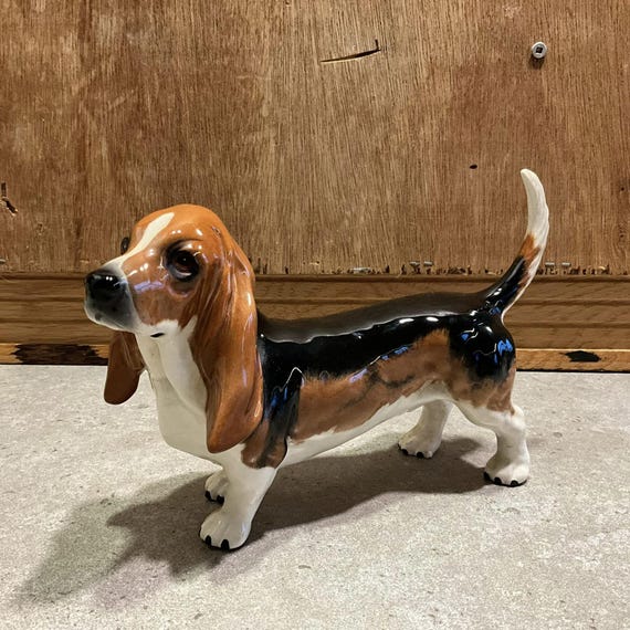 犬置物 バセットハウンド ランプ 年代物 レトロ 犬置物 バセット