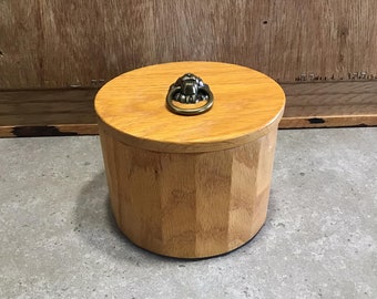 Vintage Wood Box with Lion Head Handle