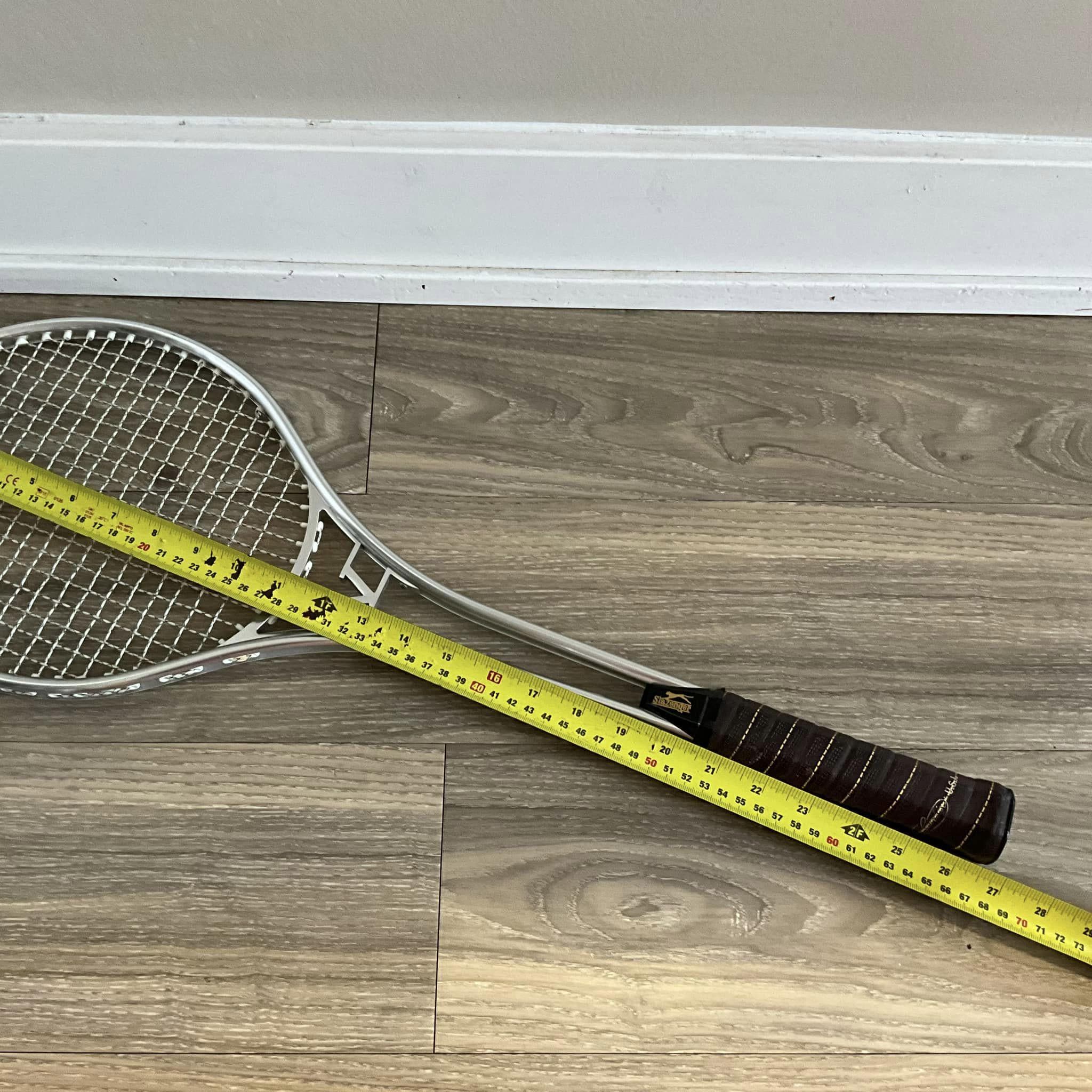 Raquette de tennis vintage Slazenger en métal, Rover Taiwan, revêtement en cuir - France