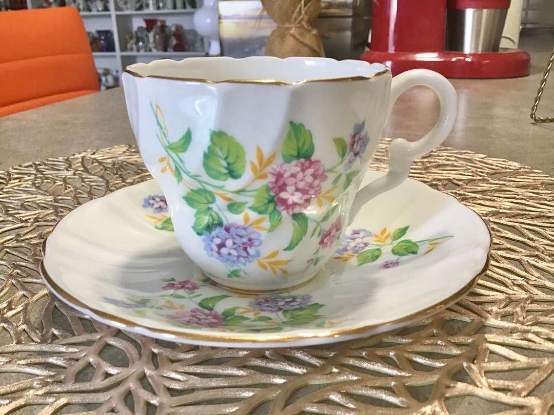 Vintage Stanley Fine Bone China Cup and Saucer Floral Pattern Made in