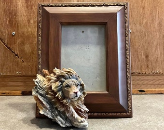 3D Lion Head Picture Frame Photo Easel Back Wild Animal Lover Gift Idea