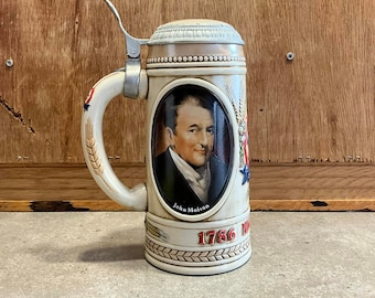Vintage - John Molson Beer Stein With Lid - 1786 - 1986 - 200