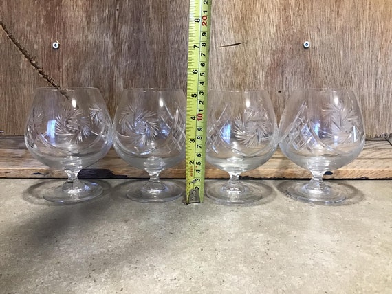 Vintage Old Fashion Austrian Glass Brandy Snifter Set of 4