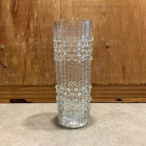 Textured Vase 1970&#39;s Czech Glass Vase designed by František Pečený for Sklo Union Hermanova Hut
