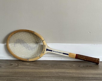 Vintage Spalding Executive Wooden Tennis Racket: Ash & Hardwood Sport Decor