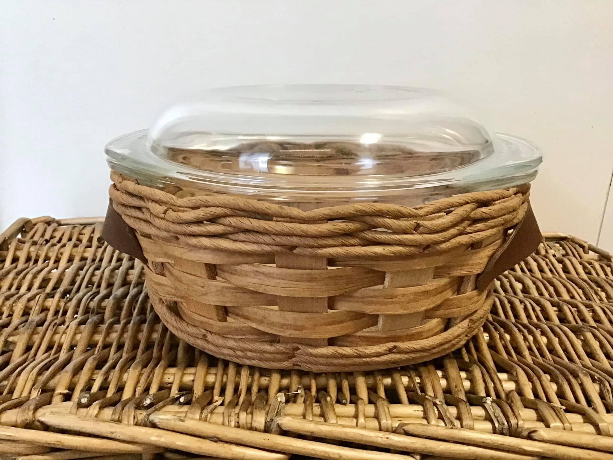Pyrex Casserole Dishes Pyrex Trivet Wicker Basket For Corning Ware