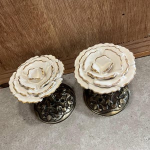 2 Flower Curtain Holdbacks Wall Mounts