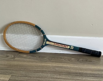 Vintage Wilson Jimmy Connors Tennis Racquet: Wood Capri Racket, 4