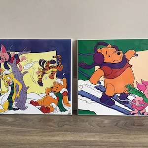 Set of (2) Disney Character Wall Pictures with Winnie the Pooh & Tigger and etc.