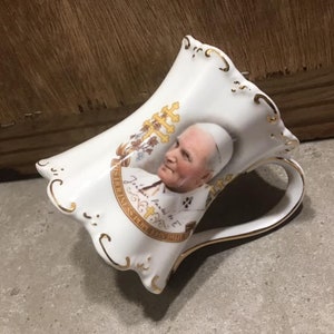 Vintage St George Paus Johannes Paulus II Mok Fijn Bone China Gemaakt in Engeland