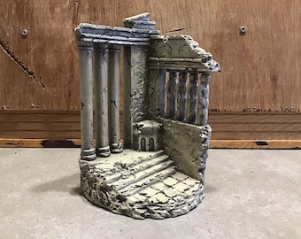 Vintage HISTORICAL WONDERS Golden Greek Greece Ruins Porch of the Maidens TMS Bookend, Resin