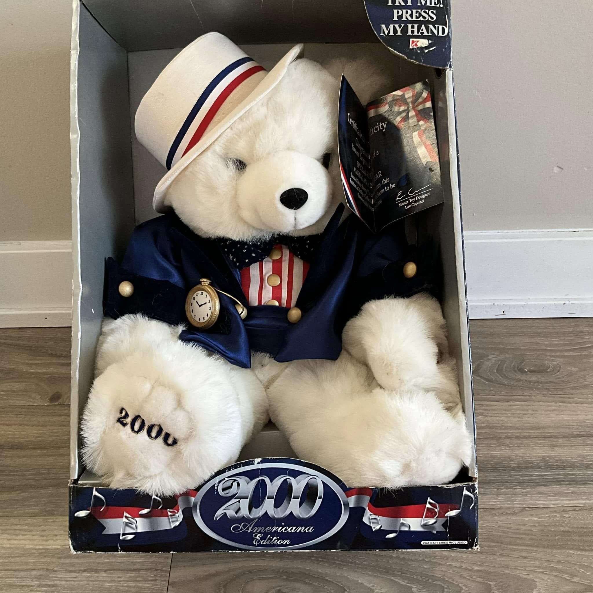 Vintage Dan Dee 2000 Musical White Teddy Bear in Original Box - Etsy