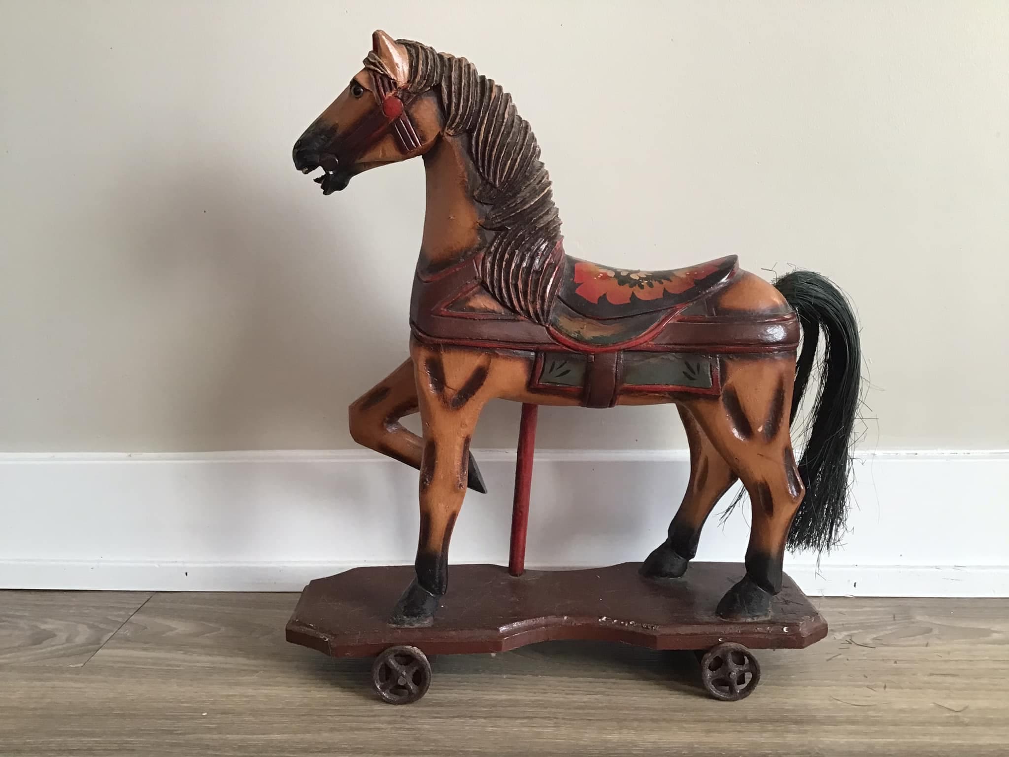 hoe vaak En rekken Antiek handgesneden houten schommelpaard speelgoed - Etsy België