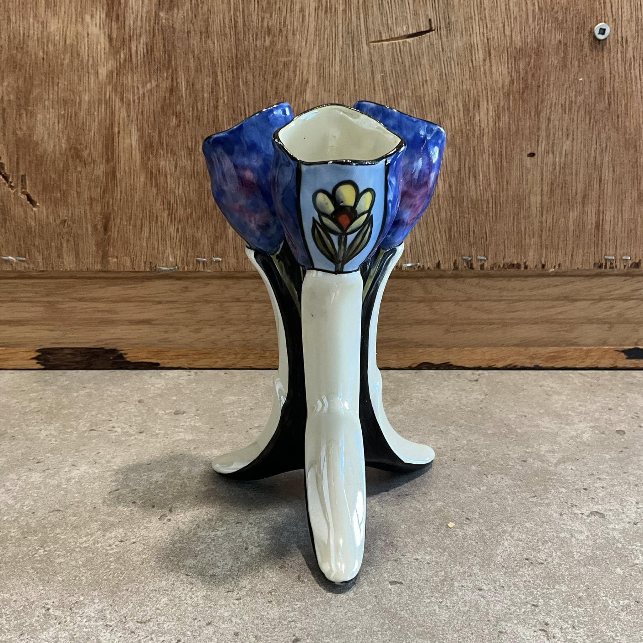ヴィンテージ 陶器 三輪花瓶 青花柄 日本製 - 希少 - Etsy 日本