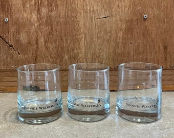 3 Johnnie Walker whisky Glasses, Gift or Home Bar Addition