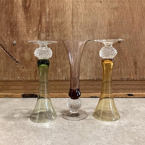 Vintage Bubble Cordial /Shot Glasses, Colorful Glass, Green, Purple, Yellow