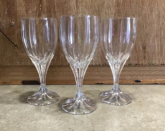 Vintage Mikasa Berkeley Lead Crystal Wine Glasses - Set of 3