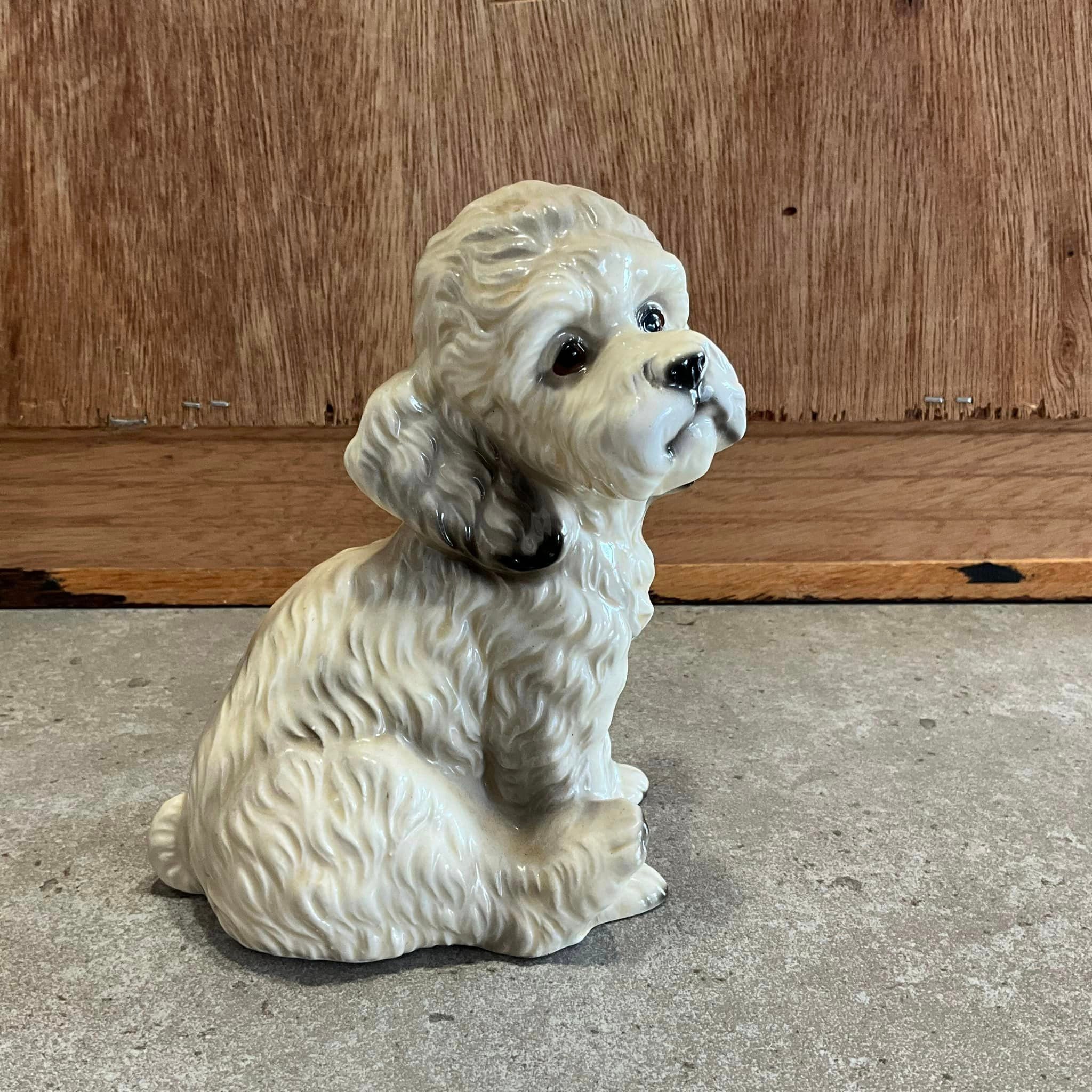 陶器製プードルの置物 犬 日本製 - Etsy 日本