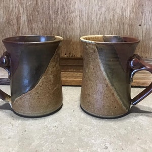 2 POTTERY Mugs, pottery mug handmade, pottery latte mug, coffee mug