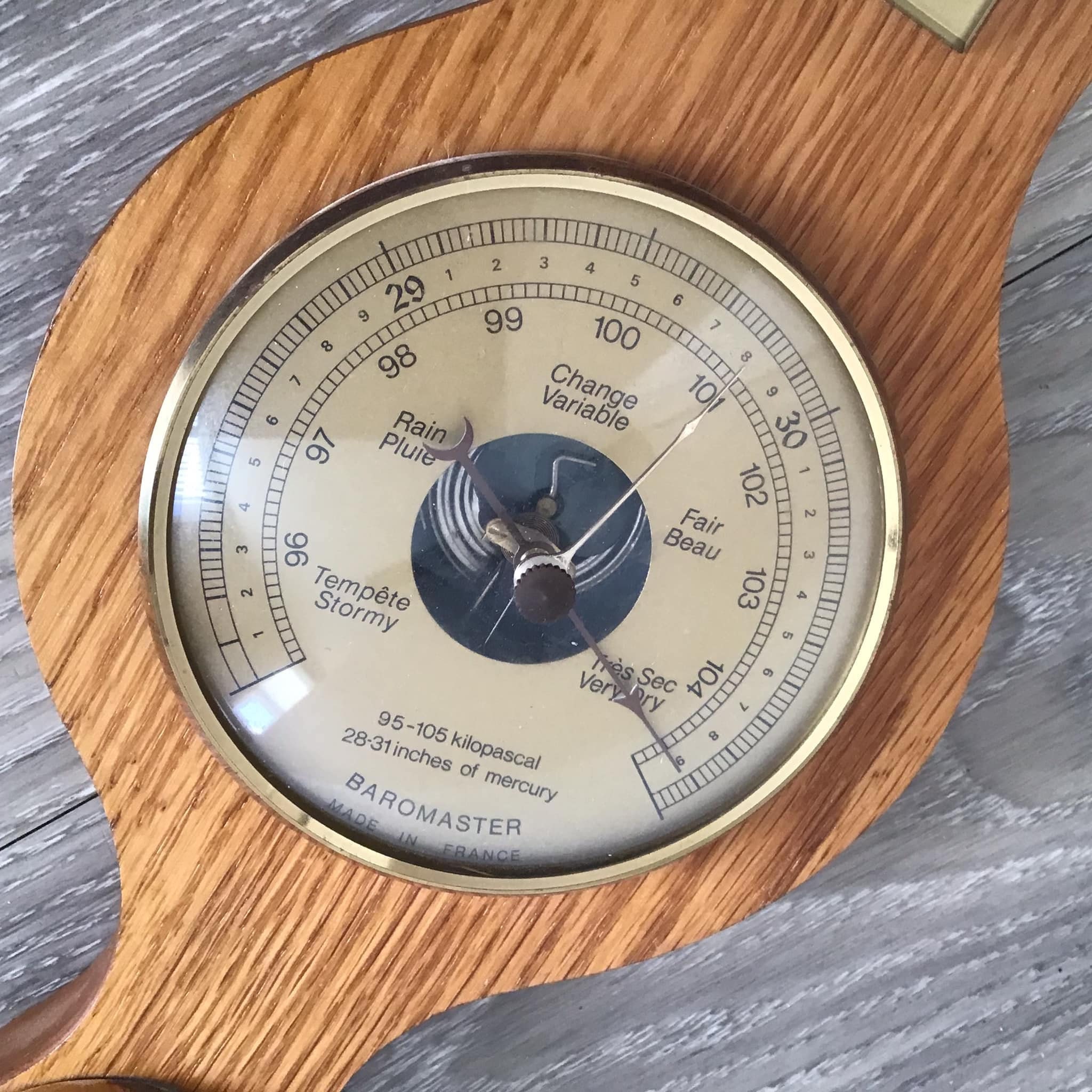 フランス　ヴィンテージ　バロメーター Vintage Weather Station Made in France, Baromaster Weather