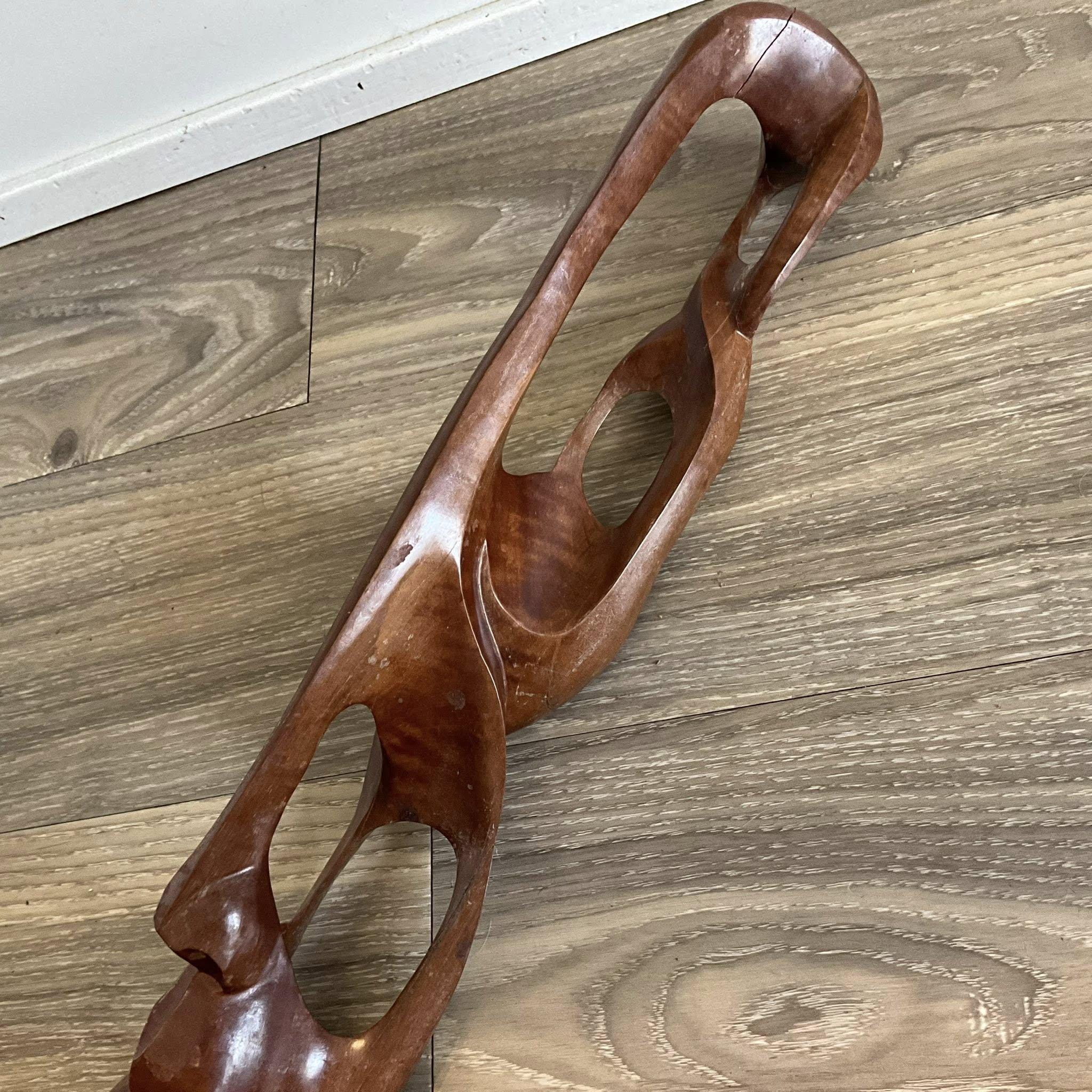 MCM モダニスト抽象バイオモルフィック木製フィギュア彫刻 高さ16.2