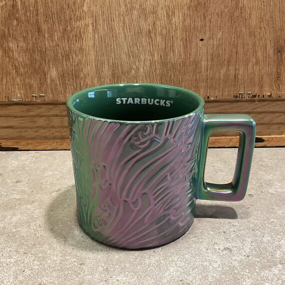 Starbucks Spring Green Embossed Siren Tail Iridescent Ceramic Mug 14oz -  Etsy
