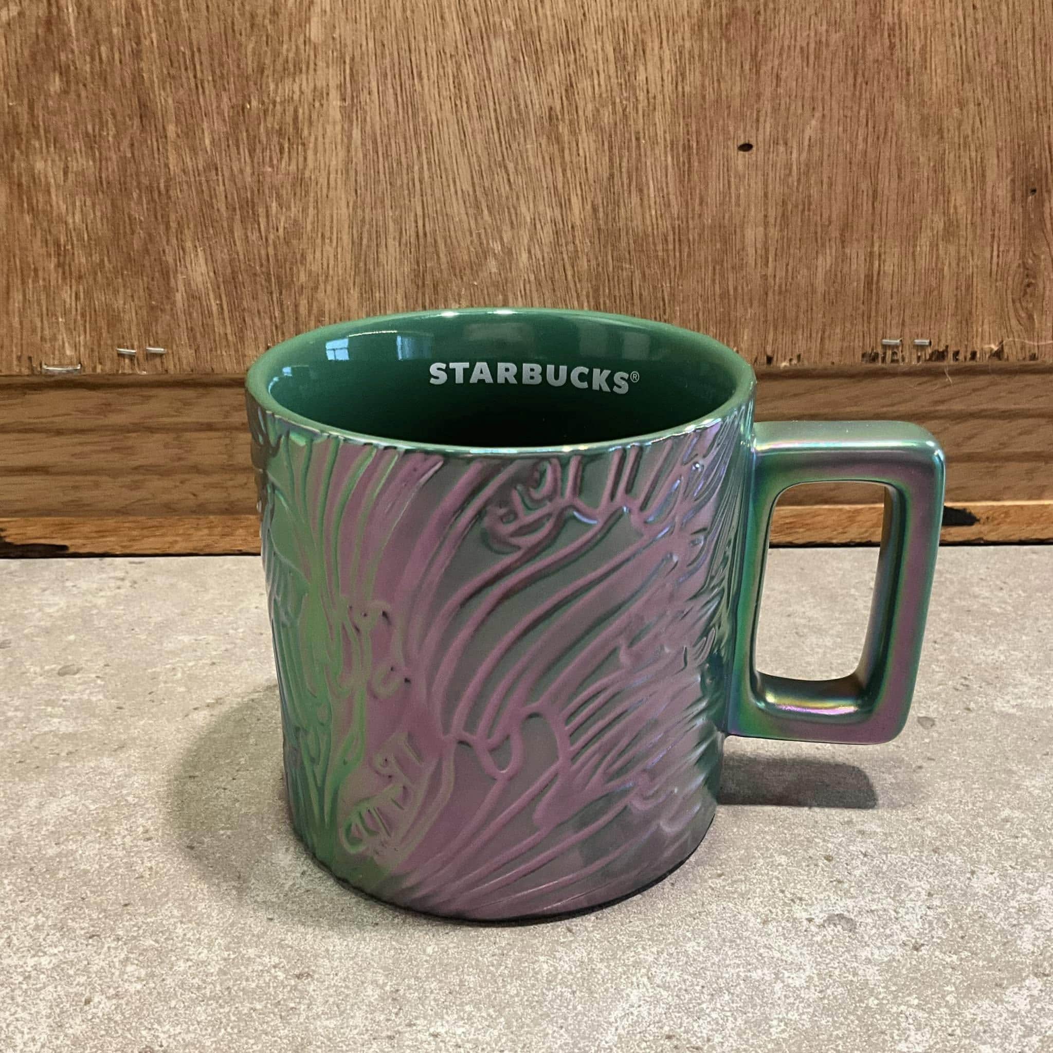 Starbucks Spring Green Embossed Siren Tail Iridescent Ceramic Mug 14oz -  Etsy