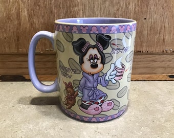 Taza de café de cerámica de Minnie Disney morada