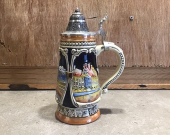 ヴィンテージ ゲルツ ビールジョッキ（蓋付き） - ドイツ土産